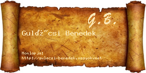 Gulácsi Benedek névjegykártya